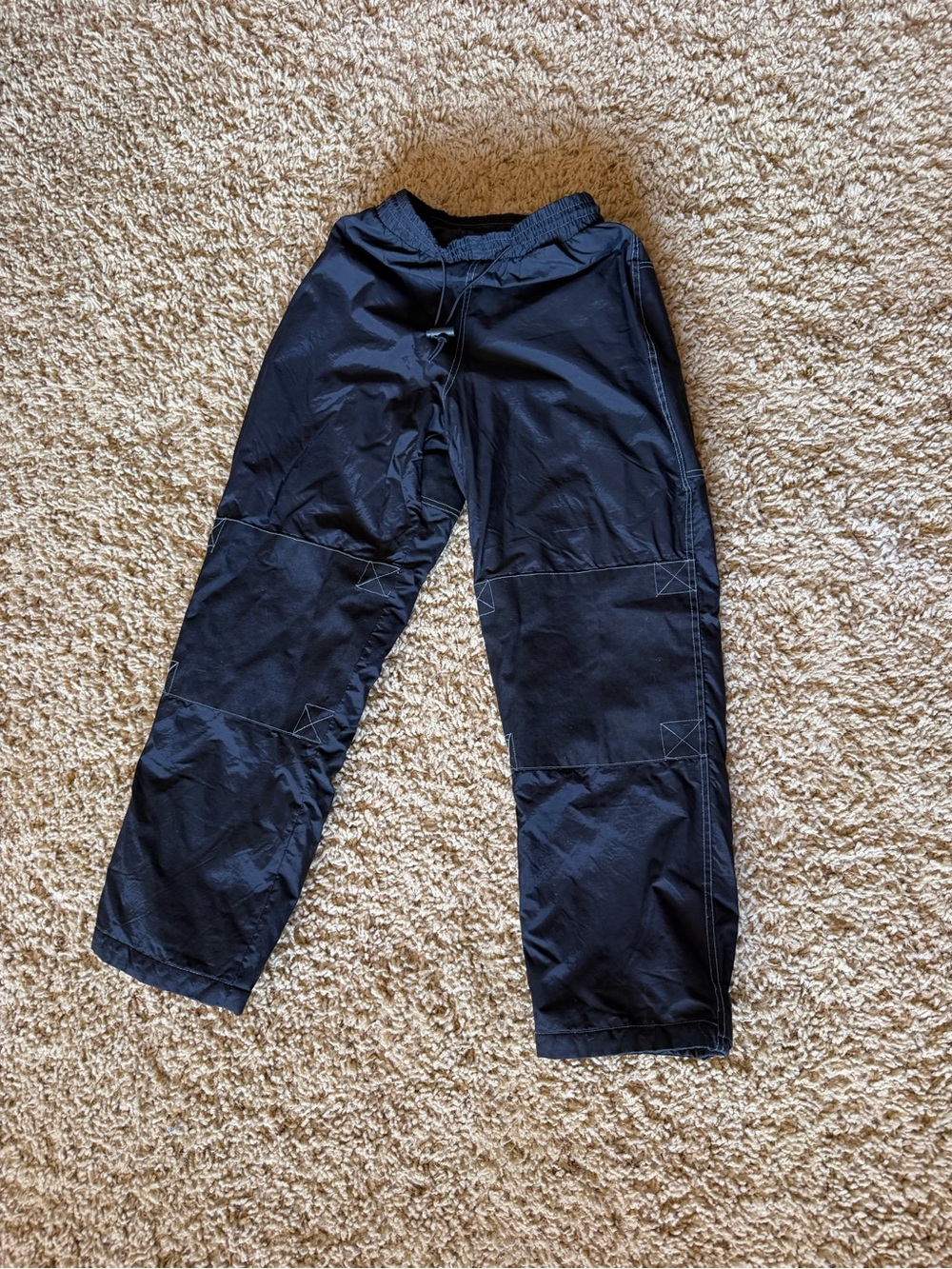 Vintage SKI Gear Black Nylon Snow Pants Techwear Utility Youth XL